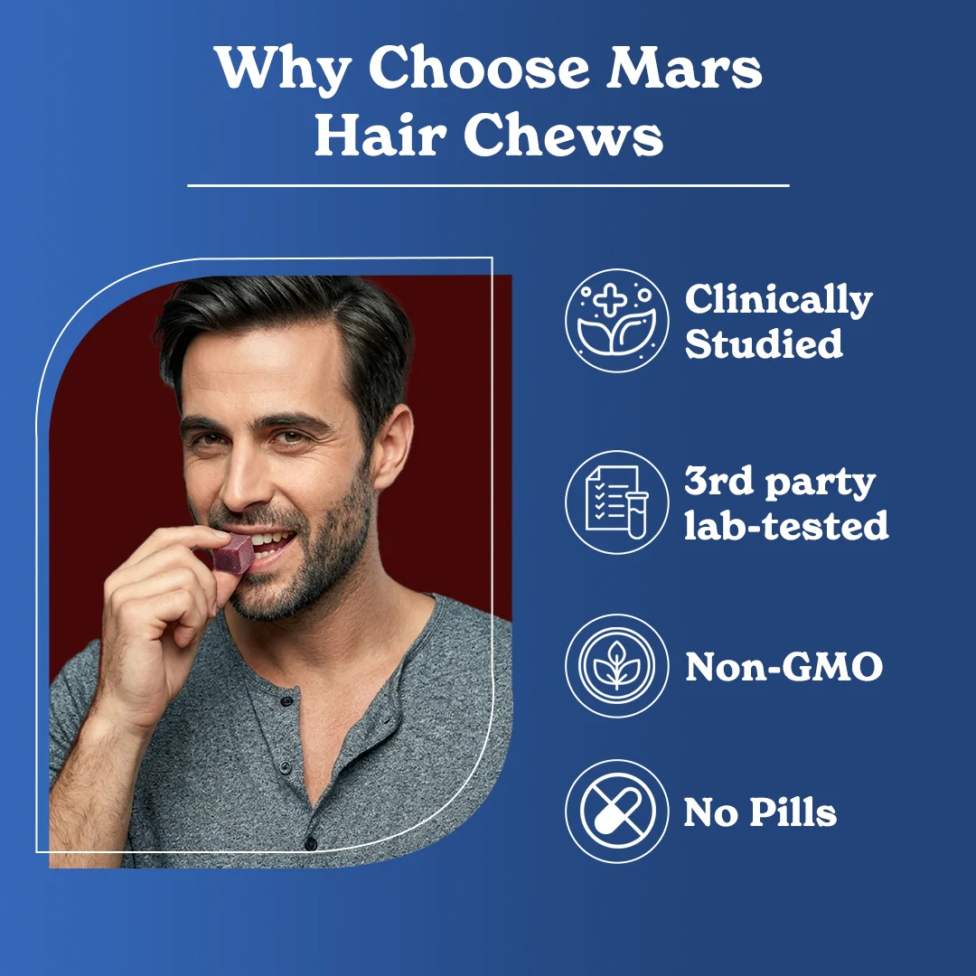 Mars Hair Growth & Scalp Support Soft Chews Powered by Lustriva® with 10,000 mcg Biotin, Vitamins C & E – Supports Stronger, Thicker & Healthier Hair (60 Chews) - Image 11