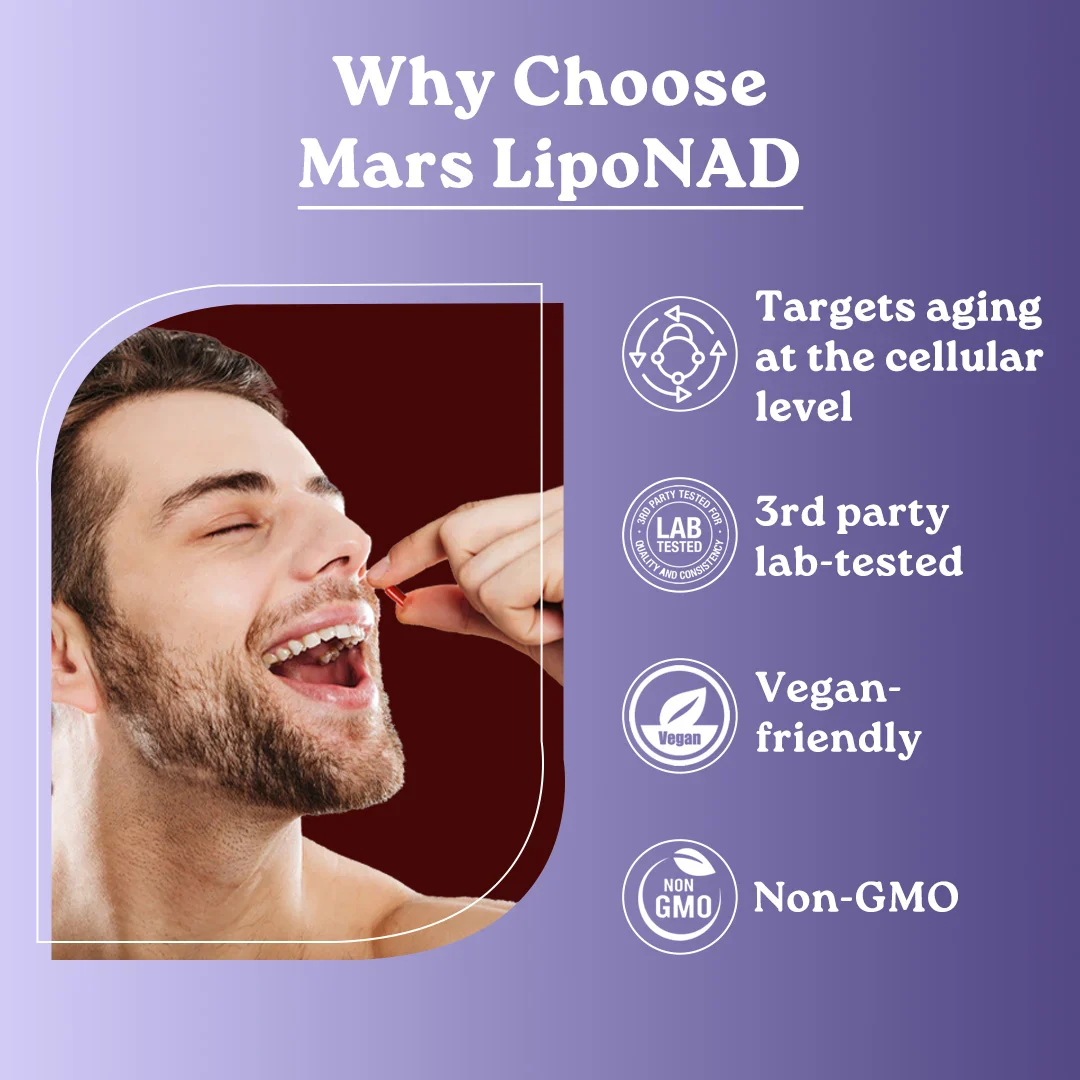 Mars lipoNAD+ Capsules with Trans-Resveratrol & Trimethylglycine – Anti-Ageing, Skin Health & Cellular Longevity Support - Image 12