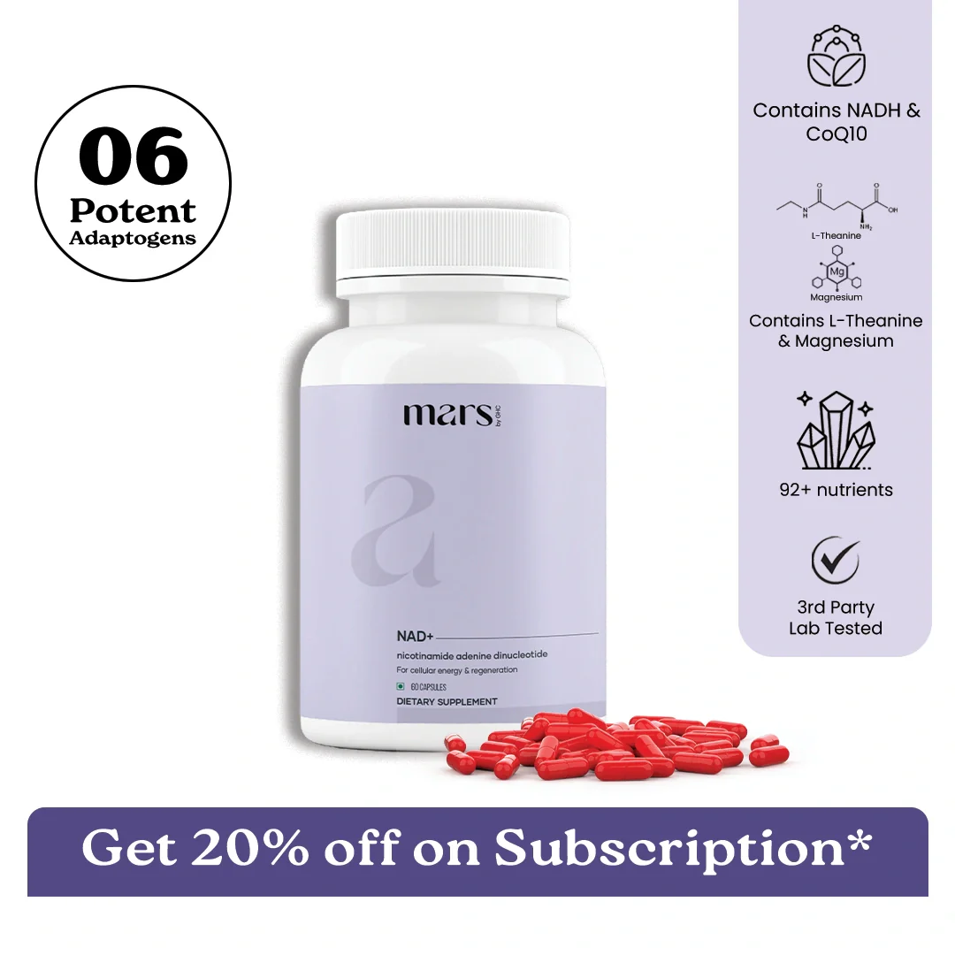 Mars NAD+ Capsules with NADH, CoQ10 & B-Vitamins – Cellular Energy, Brain Health & Longevity Support (60 Capsules)