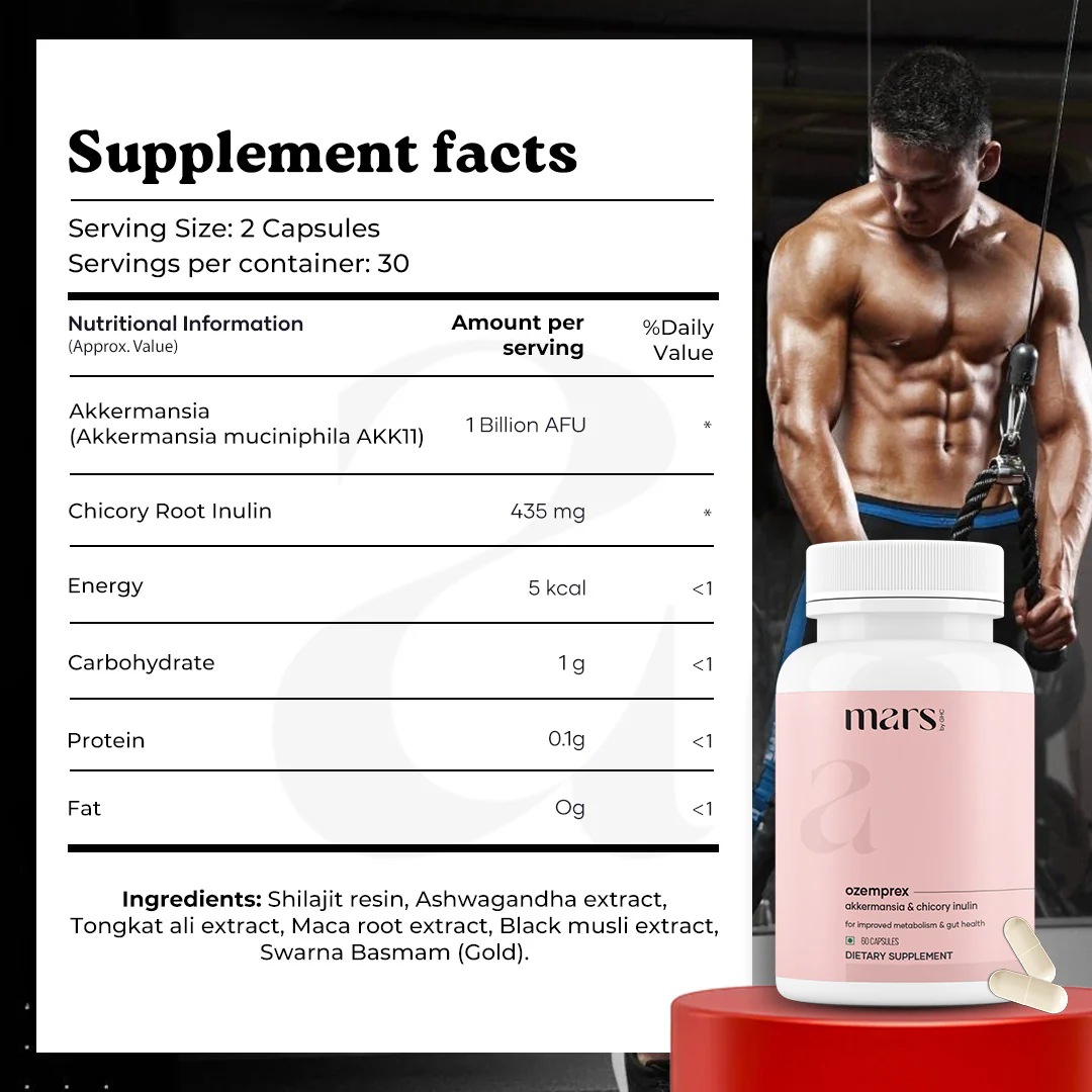 Mars OzemPrex: A Natural Akkermansia Booster with Improved GLP-1 Production, Gut Health & Calorie Control - Image 3