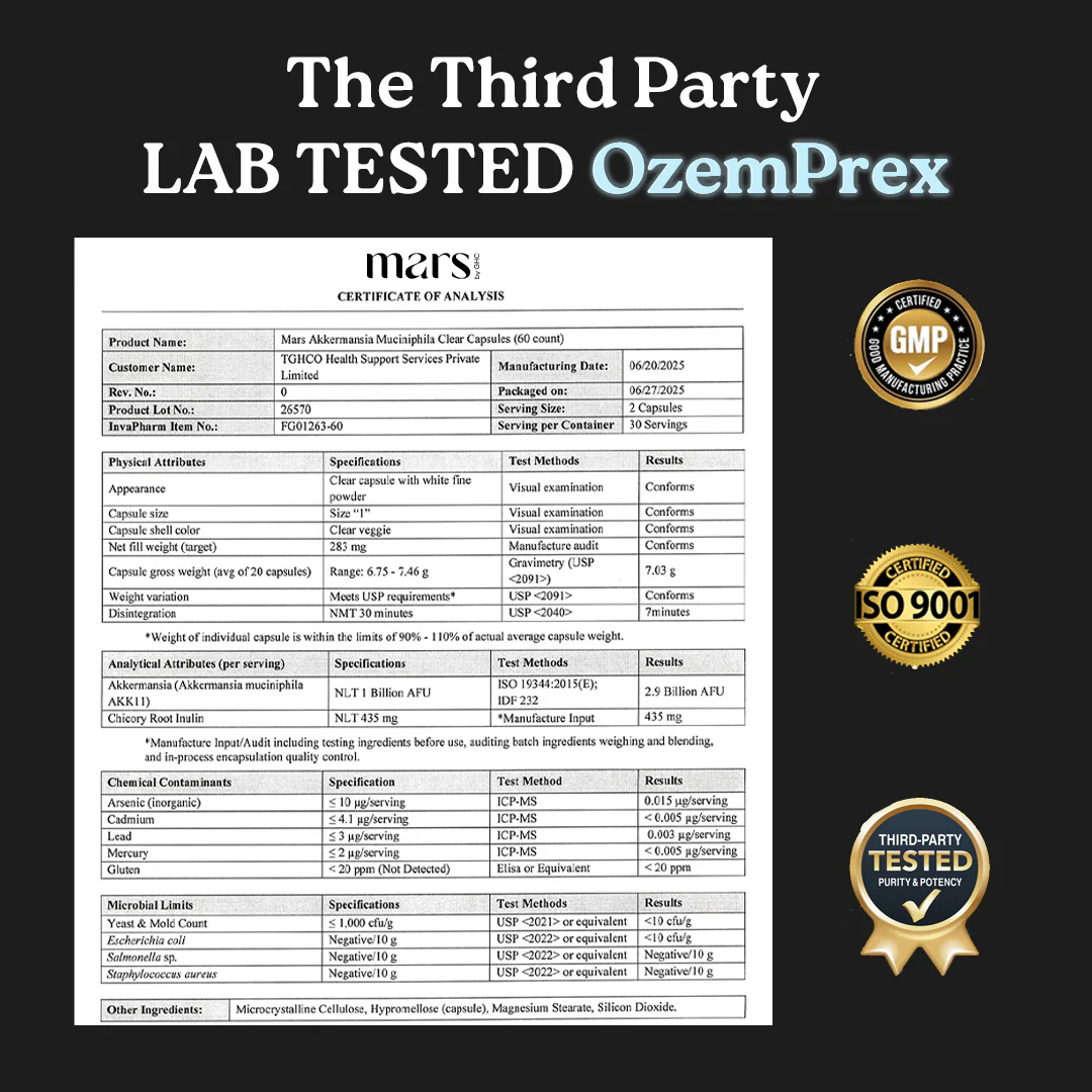 Mars OzemPrex: A Natural Akkermansia Booster with Improved GLP-1 Production, Gut Health & Calorie Control - Image 4